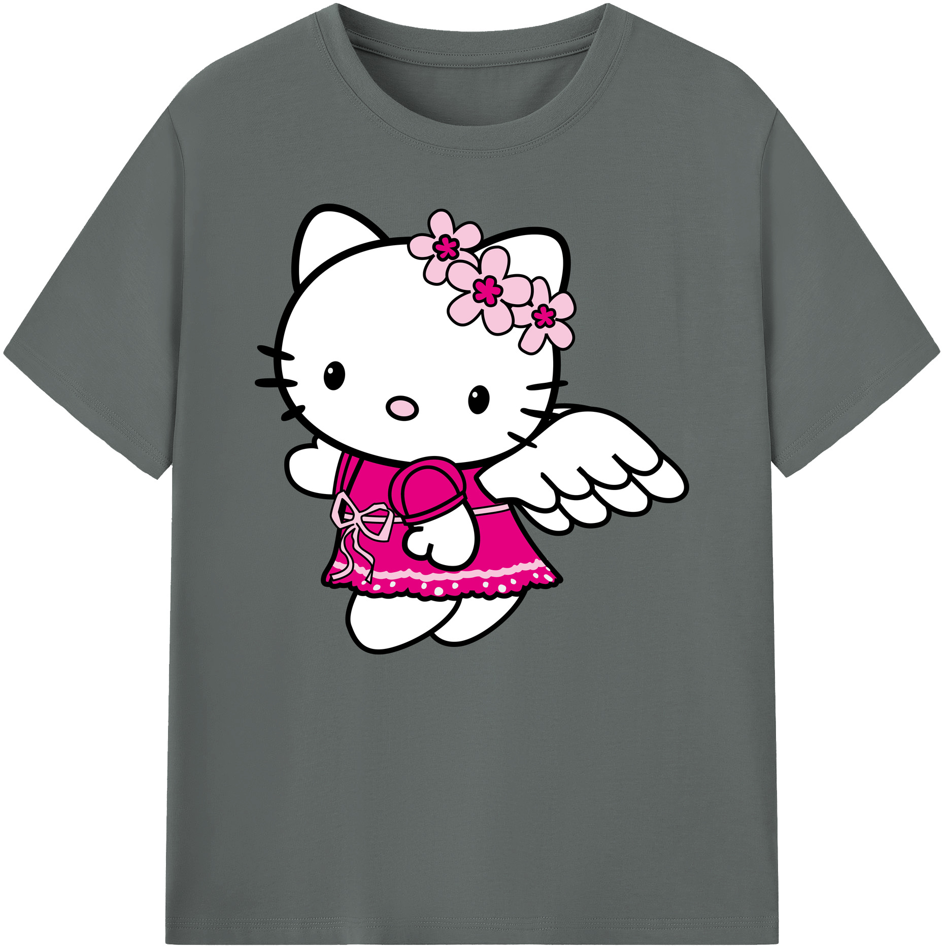 （画像用） Hello Kitty ハローキティ 綿100％ メンズ半袖Tシャツ｜肌触りやわらか＆通気性